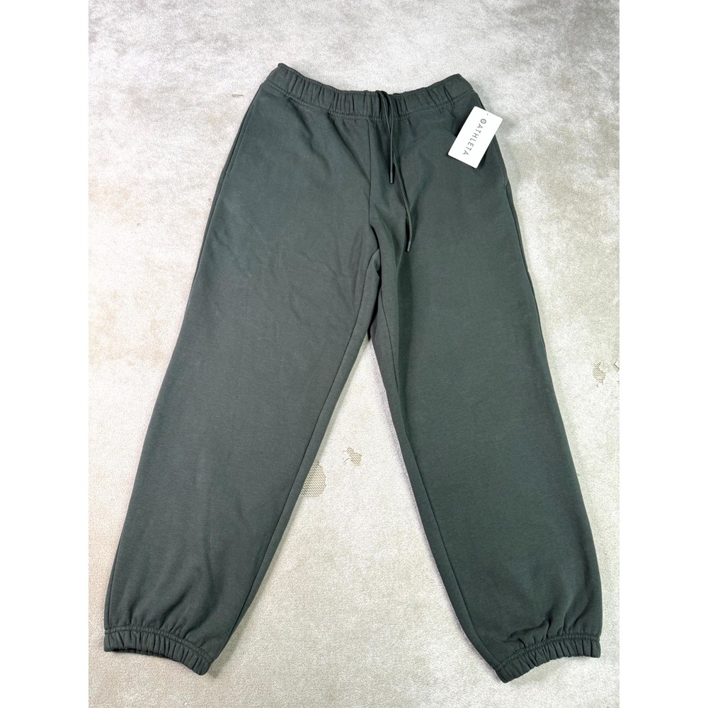 Athleta Forever Fleece Jogger Pants Womens Medium Black Fleece Lined High Rise